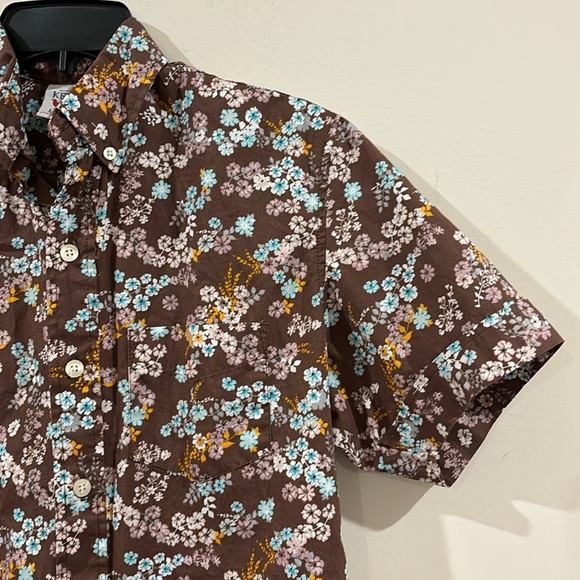 KEN LTD. Brown Floral Button Down Shirt Size S - Picture 4 of 5